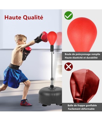 Punching Ball sur Pied Enfant Sac de Frappe Boxe avec Base à 6 Ventouses Hauteur Réglable 135-155 cm store