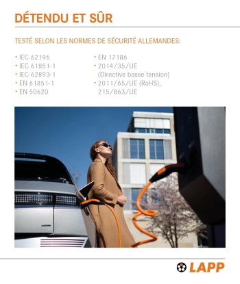 Câble de Recharge Voiture Electrique Type 2 32A 22kW 5M ORANGE Les magasins à Paris