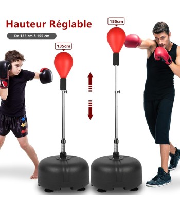 Punching Ball sur Pied Enfant Sac de Frappe Boxe avec Base à 6 Ventouses Hauteur Réglable 135-155 cm store