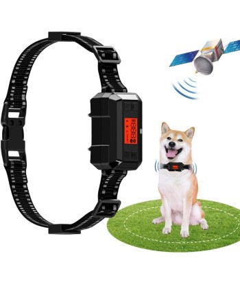 Collier Chien Clôture Anti-Fugue Sans Fil GPS Extérieur IPX7 Étanche Système Complet Amplification Signal GPS Intelligente Rayon Jusqu'à 1000m la colonne vertébrale