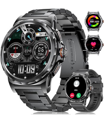 Montre Connectée Bluetooth Ecran 1,43 Pouces Montre Intelligente Etanche IP67 Sportif NOIR hantent personnes