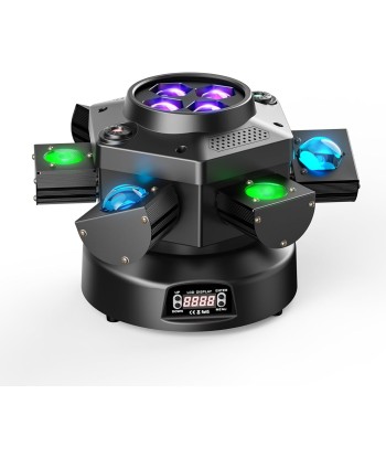 Jeux de Lumiere LED RGBW 180W 19CH Projecteur de Scène DJ Bar Club Disco Luminaires Tête Rotative Éclairage Soirée de pas cher