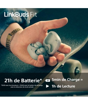 Sony LinkBuds Fit - Ecouteurs Bluetooth sans Fil à réduction de Bruit - Confortables, IPX4, Hi-Res Audio, Mode Ambient Sound, 21h d'autonomie, Connexion multipoint, iOS et Android - Noir sélection de produits