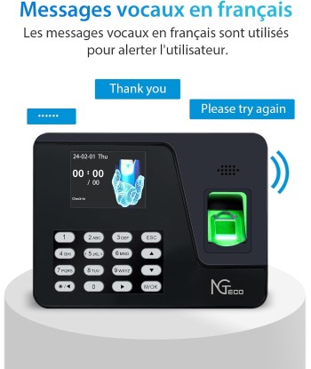Pointeuse Horaire Biométrique Empreintes Digitales Calcul Automatique Français en ligne