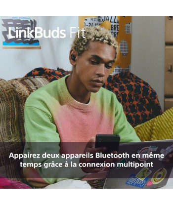 Sony LinkBuds Fit - Ecouteurs Bluetooth sans Fil à réduction de Bruit - Confortables, IPX4, Hi-Res Audio, Mode Ambient Sound, 21h d'autonomie, Connexion multipoint, iOS et Android - Noir sélection de produits