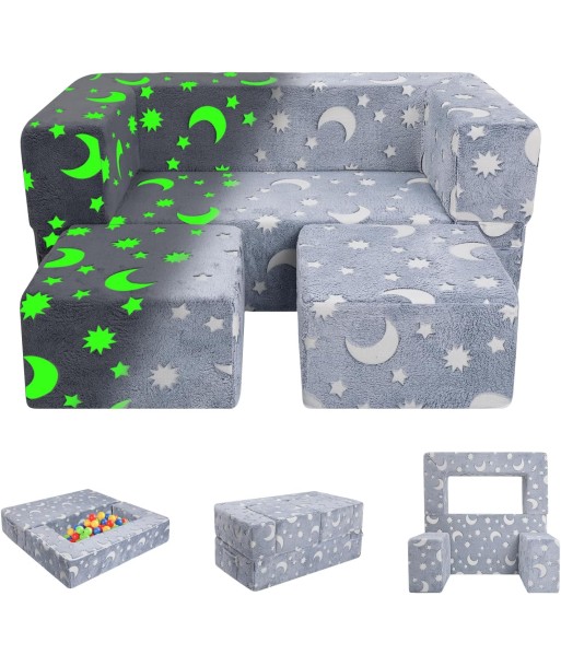 Canapé Enfant Convertible 2 Places Lit Fauteuil Enfant 3en1 Modulaire Phosphorescent le concept de la Pate a emporter 