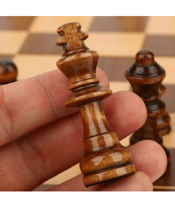 Jeu d'échecs en bois pliant magnétique avec feutre - Livraison offerte en linge