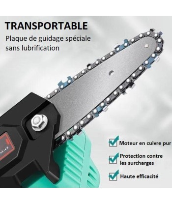 MINI SCIE À CHAÎNE ÉLECTRIQUE RECHARGEABLE - LIVRAISON OFFERTE à prix réduit toute l'année