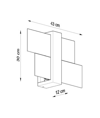 Applique Murale Bois 2 rectangles de Verre pour Ampoule E27 prix pour 