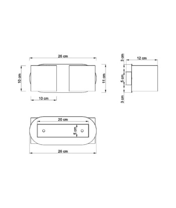 Applique Murale Cylindre 2 Spots de Lumière pour Ampoule G9 en linge