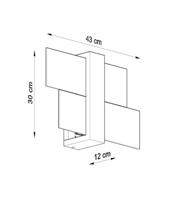 Applique Murale Bois 2 rectangles de Verre pour Ampoule E27 prix pour 