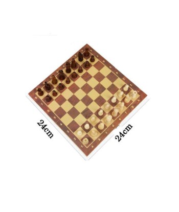 Jeu d'échecs en bois pliant magnétique avec feutre - Livraison offerte en linge