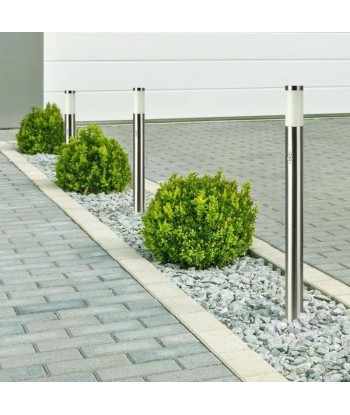 Borne de Jardin Acier Inoxydable avec Détecteur 110cm pour Ampoule E27 IP44 Fin de série