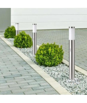 Borne de Jardin Acier Inoxydable avec Détecteur 80cm pour Ampoule E27 IP44 Profitez des Offres !