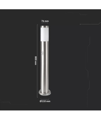 Borne de Jardin Acier Inoxydable avec Détecteur 80cm pour Ampoule E27 IP44 Profitez des Offres !