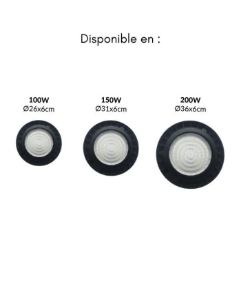 Suspension Industrielle LED HighBay UFO 100W IP65 90° offre 