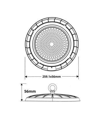 Suspension Industrielle LED HighBay UFO 100W IP65 90° offre 