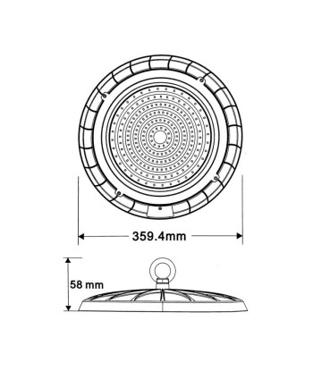 Suspension Industrielle LED HighBay UFO 200W IP65 90° 50-70% off 