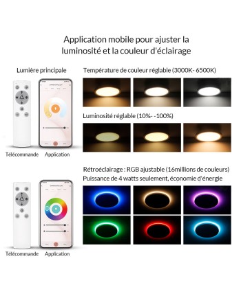 Plafonnier LED Connecté Wifi RGBW france