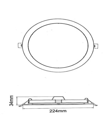 Downlight LED Slim Rond BLANC 24W Ø224mm pas cher 