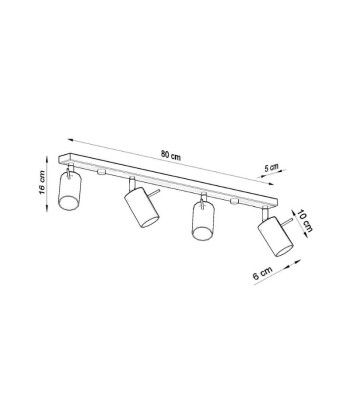 Plafonnier 4 Spots Orientables pour Ampoule GU10 vente chaude votre 