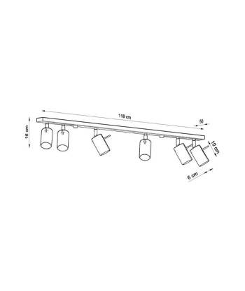 Plafonnier 6 Spots Orientables pour Ampoule GU10 la chaussure