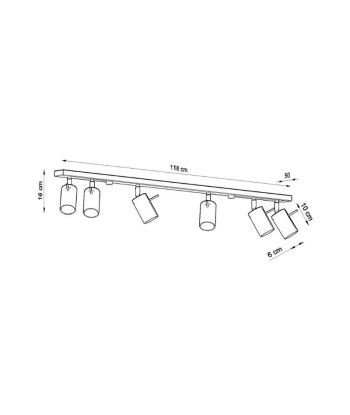 Plafonnier 6 Spots Orientables pour Ampoule GU10 la chaussure