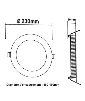 Spot LED Downlight Plat Rond 30W Blanc vous aussi creer 