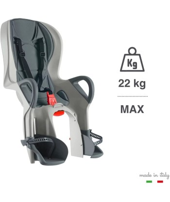 Siège Vélo Arrière pour Enfants Jusqu'à 22 Kg, Inclinable - Gris Et Bleu Ceinture Sécurité en ligne