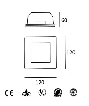 Kit Support Spot GU10 LED Carré Blanc 120x120mm avec Ampoule LED 6W En savoir plus