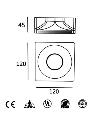 Kit Support Spot GU10 LED Carré Blanc Ø120mm avec Ampoule LED 6W ouvre sa boutique