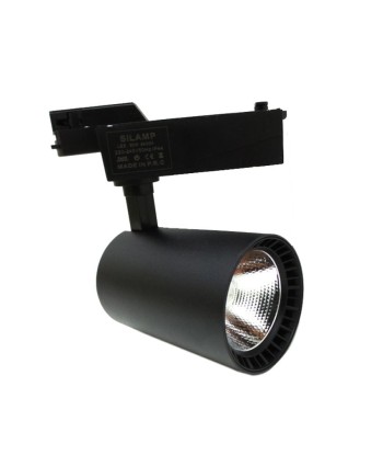 Spot LED sur Rail 30W 80° SMD Monophasé NOIR en linge