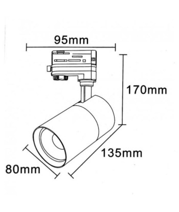 Spot LED sur Rail 30W 80° Triphasé Blanc vous aussi creer 