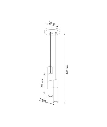 Suspension 3 Lampes Élégant pour Ampoule GU10 en stock