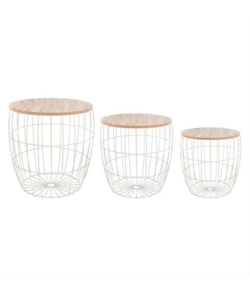 Lot de 3 Tables Bout de Canapé Rond Géométrique en ligne