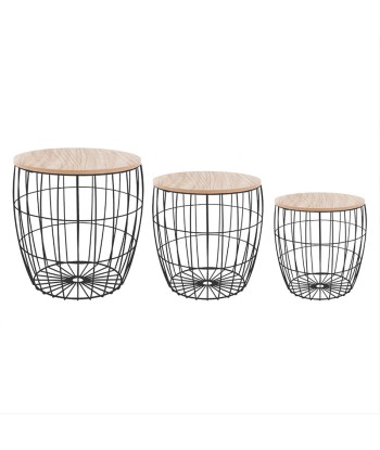 Lot de 3 Tables Bout de Canapé Rond Géométrique en ligne