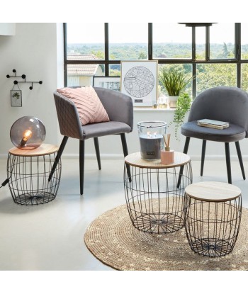 Lot de 3 Tables Bout de Canapé Rond Géométrique en ligne