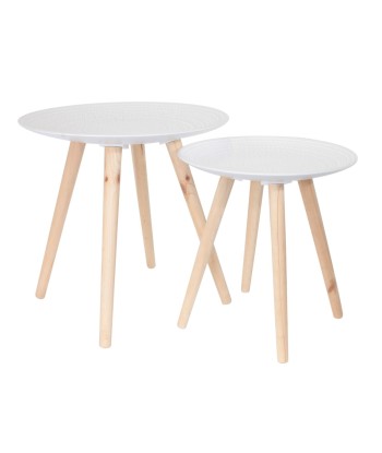 Table Gigogne Scandinave Ronde avec Relief x2 pas chere