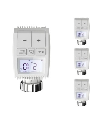 Kit de Têtes Thermostatiques Connectées Universelle avec Ecran LCD + Passerelle ZigBee Venez acheter