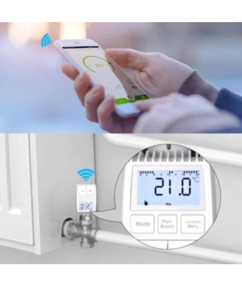 Kit de Têtes Thermostatiques Connectées Universelle avec Ecran LCD + Passerelle ZigBee Venez acheter