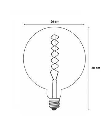 Ampoule E27 LED Filament 8W G200 Globe Spirale XL ouvre sa boutique