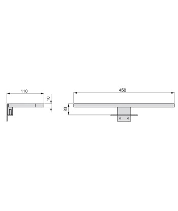 Applique LED pour miroir de salle de bain IP44 450 mm avec diffuseur opale Vous souhaitez 