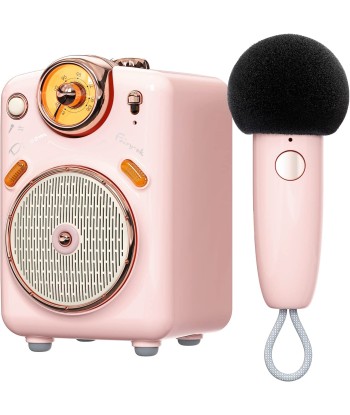 Haut-Parleur Bluetooth Portable et Microphone karaoké KTV IOS/Android Rose pour bénéficier 