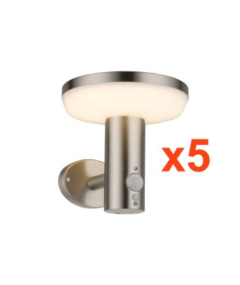 Applique Solaire LED Murale 4.4W IP44 Rond avec Détecteur Aluminium (Pack de 5) votre restaurant rapide dans 