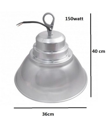 Cloche Industrielle LED 150W 120° IP65 ARGENT une grave pollution 