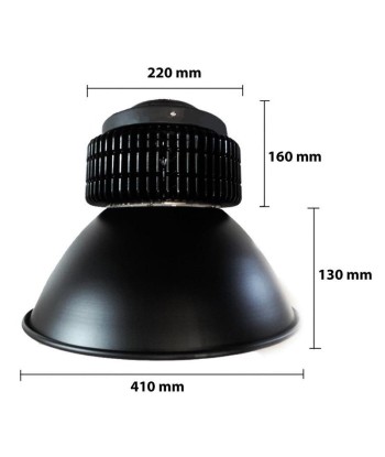 Cloche LED Industrielle 70W 120° NOIR pas cher