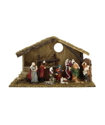 Crèche de Noël 11 santons en résine L.45cm Livraison rapide