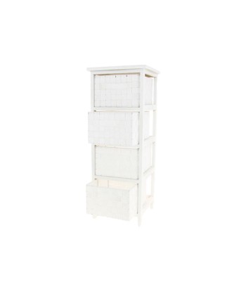 Étagère de Rangement en Bois avec 4 Paniers Blanc H79cm JUSQU'A -70%! 