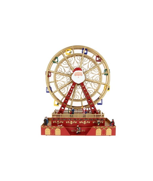 Grande Roue Village de Noël lumineux & musical H. 49cm Fin de série