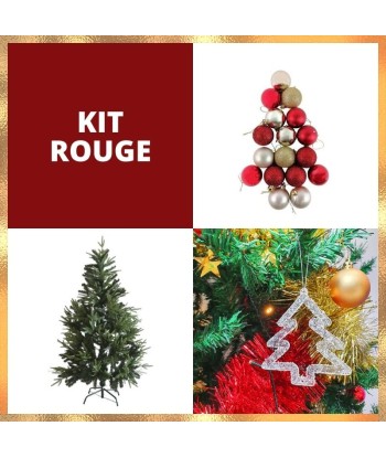 Kit Sapin 180Cm Or Rouge Paillette soldes